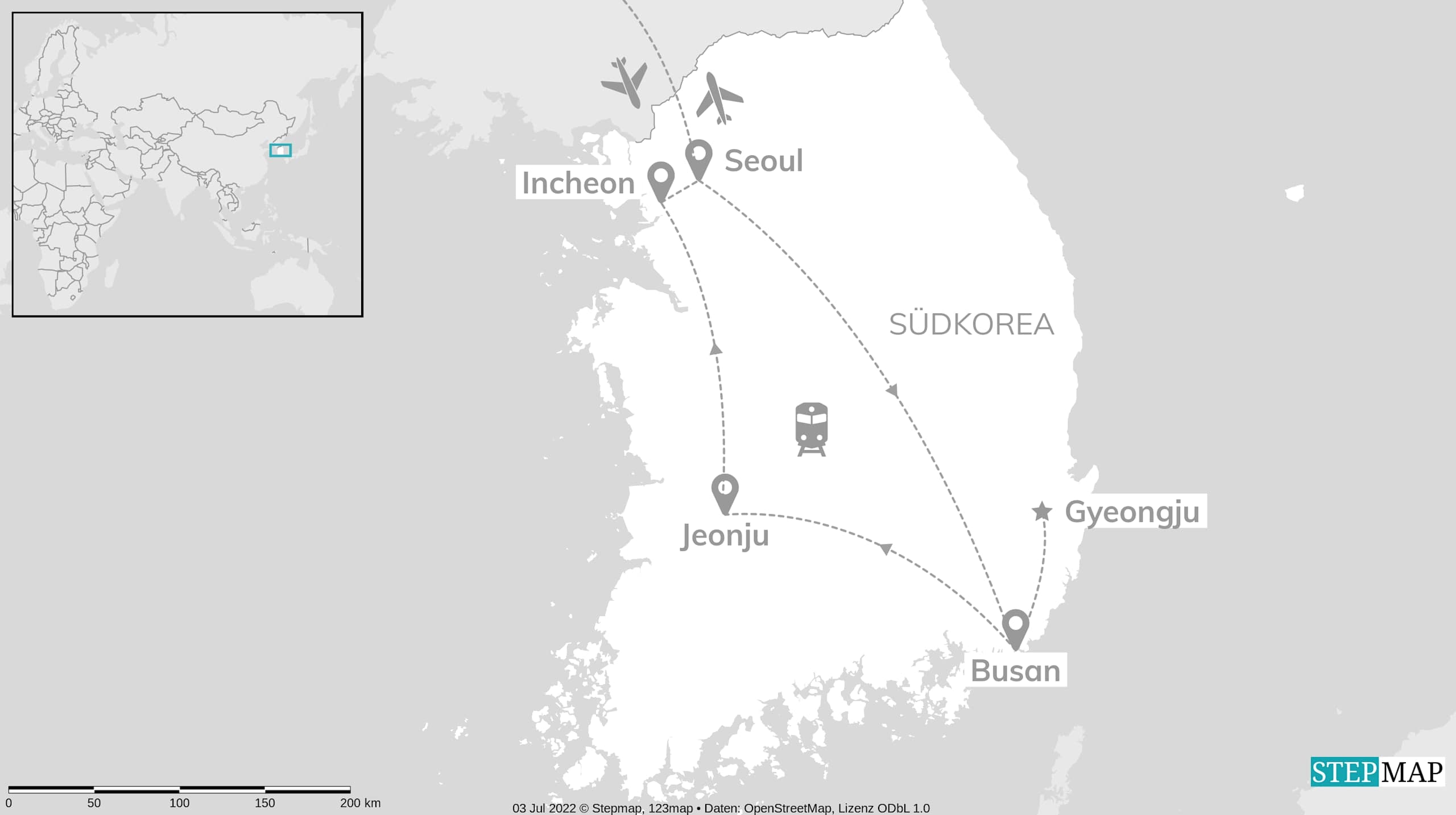 Südkorea by Train: Zum Hanok Village & Seouls Skyline