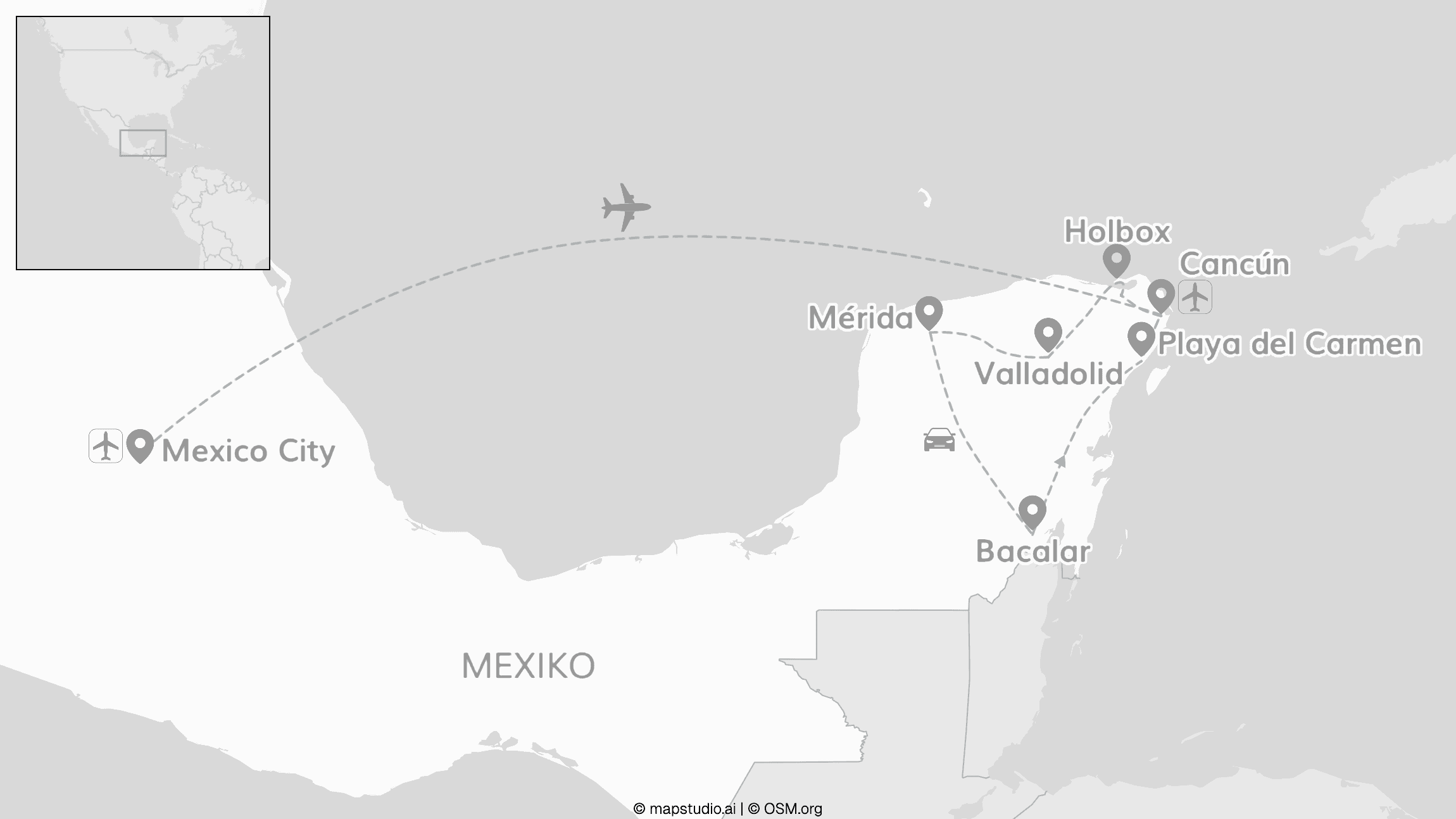 2 for 1 Mexiko Roadtrip: Zu Insel, Cenoten & Maya-Ruinen